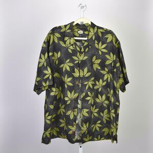 Tommy Bahama Tropical Hawaiian Button Down 100% Linen Camp Shirt Size L